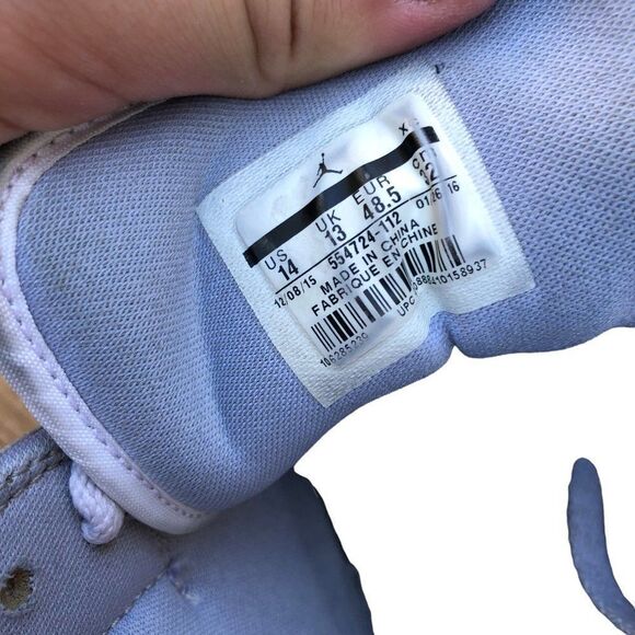 BEATER 2015 Nike Air Jordan 1 Mid White Wolf Grey Size 14 - Picture 7 of 16